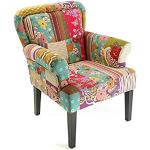 Pinke Moderne Patchwork Sessel aus Holz Breite 50-100cm, Höhe 50-100cm, Tiefe 50-100cm 