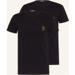 Schwarze Kurzärmelige VERSACE T-Shirts aus Jersey für Herren Übergrößen 2-teilig 