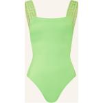 Reduzierte Neongrüne VERSACE Badeanzüge mit hohem Beinausschnitt aus Polyamid ohne Bügel für Damen Größe S 