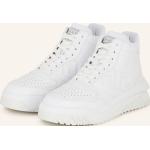 Reduzierte Weiße VERSACE High Top Sneaker & Sneaker Boots aus Leder für Herren Größe 45 