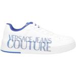 Reduzierte Weiße VERSACE Jeans Low Sneaker mit Schnürsenkel aus Leder Gefüttert für Herren Größe 45 für den für den Winter 
