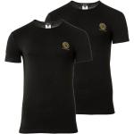 Schwarze Unifarbene VERSACE Jeans Rundhals-Ausschnitt T-Shirts für Herren Größe XXL 2-teilig 