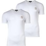 Weiße Unifarbene Oversize VERSACE Jeans Rundhals-Ausschnitt T-Shirts für Herren Größe XXL 2-teilig 