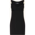 Schwarze VERSACE Wasserfall-Ausschnitt Spaghettiträger-Kleider mit Reißverschluss aus Jersey für Damen Größe M für den für den Winter 