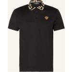 Schwarze Bestickte VERSACE Herrenpoloshirts & Herrenpolohemden mit Glitzer aus Baumwolle Größe XL 