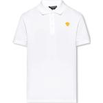 Weiße Bestickte Kurzärmelige VERSACE Herrenpoloshirts & Herrenpolohemden Größe 3 XL 
