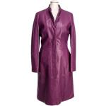 Violette Vintage VERSACE Stehkragen Ledermäntel aus Leder für Damen Größe S 