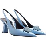 Reduzierte Blaue VERSACE High Heels & Stiletto-Pumps aus Leder für Damen Größe 36 
