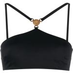 Reduzierte Schwarze VERSACE Bikini-Tops aus Polyamid mit Kreuzträgern für Damen Größe L 