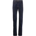 Blaue Bestickte VERSACE Jeans Slim Fit Jeans mit Reißverschluss für Herren Weite 29, Länge 30 