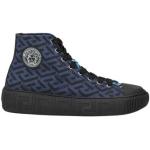 Reduzierte Blaue VERSACE High Top Sneaker & Sneaker Boots mit Schnürsenkel aus Kalbsleder für Herren Größe 39,5 