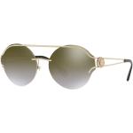Olivgrüne VERSACE Runde Browline Sonnenbrillen für Herren 