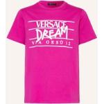 Fuchsiafarbene VERSACE Kinder T-Shirts mit Ländermotiv aus Baumwolle Größe 152 