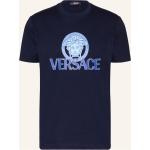 Dunkelblaue VERSACE T-Shirts aus Baumwolle für Herren Übergrößen 