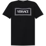Schwarze Kurzärmelige VERSACE T-Shirts für Damen Größe XS 
