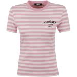 Reduzierte Pinke Bestickte Maritime VERSACE T-Shirts aus Jersey für Damen Größe S 