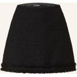 Schwarze VERSACE Mini Tweedröcke mit Fransen mit Reißverschluss aus Baumwolle für Damen Größe S für den für den Winter 