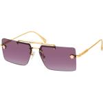 Goldene VERSACE Rechteckige Rechteckige Sonnenbrillen aus Metall für Damen 