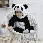 Animal-Print Panda-Kostüme für Kinder 