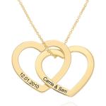 Goldene Minimalistische Herzketten aus Gelbgold personalisiert für Damen 