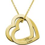 Goldene Herzketten aus Silber personalisiert für Damen 