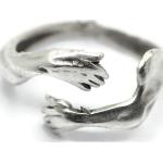 Silberne Ringe mit Herz versilbert aus Metall für Herren 