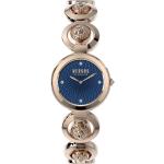 Blaue Quarz Damenarmbanduhren aus Edelstahl mit Analog-Zifferblatt mit Mineralglas-Uhrenglas 
