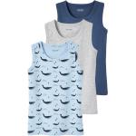 Hellblaue Melierte Kinderunterhemden aus Baumwolle für Jungen 3-teilig 