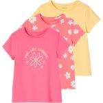 Pastellgelbe Unifarbene Kinder T-Shirts für Mädchen Größe 110 3-teilig 