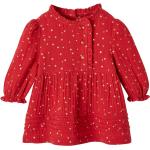 Rote Sterne Langärmelige Midi Kinderkleider mit Volants 
