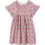Rosa Blumenmuster Midi Blumenkleider für Kinder & Blümchenkleider für Kinder ohne Verschluss für Mädchen Größe 122 für den für den Sommer 