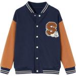Marineblaue Bestickte Vintage Midi College Jacken für Kinder & Baseball Jacken für Kinder aus Frottee Größe 86 