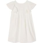 Reduzierte Weiße Vertbaudet Rundhals-Ausschnitt Kinderkleider mit Rüschen mit Knopf aus Baumwolle für Mädchen Größe 134 