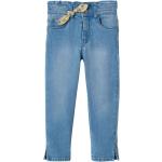 Blaue Blumenmuster Vertbaudet Capri-Jeans für Kinder mit Reißverschluss aus Baumwolle für Mädchen 