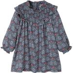 Dunkelblaue Midi Winterkleider für Kinder mit Volants für Babys Größe 68 für den für den Winter 