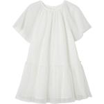 Weiße Elegante Kindertüllkleider mit Glitzer aus Tüll für Mädchen Größe 86 