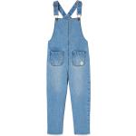 Blaue Vertbaudet Jeans-Latzhosen für Kinder mit Schnalle aus Baumwolle für Mädchen Größe 86 