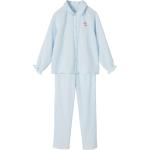 Himmelblaue Bestickte Vertbaudet Lange Kinderschlafanzüge mit Glitzer aus Baumwolle für Mädchen Größe 110 
