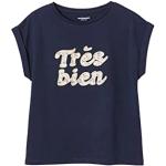 Reduzierte Marineblaue Motiv Kurzärmelige Vertbaudet Kinder T-Shirts mit Blumenmotiv für Mädchen 