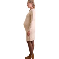 Vertbaudet Wendbares Strickkleid für Schwangerschaft & Stillzeit G3 wollweiß