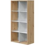 Reduzierte Weiße Habitdesign Quadratische Bücherregale aus Eiche Höhe 100-150cm, Tiefe 100-150cm 