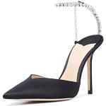 Schwarze Elegante Spitze High Heels & Stiletto-Pumps mit Riemchen in Breitweite leicht für Damen Größe 42,5 für den für den Sommer 