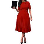 Reduzierte Rote Elegante Plisseekleider aus Polyester für Damen Größe XXL für Partys 