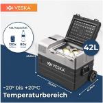 VESKA Kompressor Kühlbox elektrisch, Gefriertruhe mit APP-Steuerung - 42l anthrazit