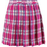 Reduzierte Pinke Bestickte Elegante Vetements Festliche Röcke mit Reißverschluss aus Baumwolle für Damen Größe XS 