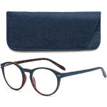 Reduzierte Blaue Runde Vollrand Brillen aus Kunststoff Blaulichtschutz für Herren 