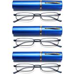 Blaue Vollrand Brillen aus Metall für Herren 