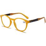 Gelbe Runde Vollrand Brillen aus Kunststoff Blaulichtschutz für Herren 