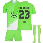 Vfl Wolfsburg Hause Fußball Trikots Shorts Socken Set für Kinder/Erwachsene, 23/24 Wolfsburg Fussball Trikot Trainingsanzug Jungen Herren,10-11 Jahre