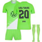 VFL Wolfsburg Hause Fußball Trikots Shorts Socken Set für Kinder/Erwachsene, 23/24 Wolfsburg Fussball Trikot Trainingsanzug Jungen Herren,XXL